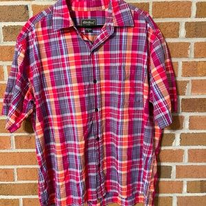 Men’s Eddie Bauer Red Plaid Button Down (XL)